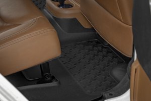 Jeep Wrangler JL Unlimited Floor Mats - Front + Rear - Rough Country - Flex-Fit - '14-'18